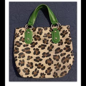 Maurizio Taiuti Leopard Print Leather Bucket Purse